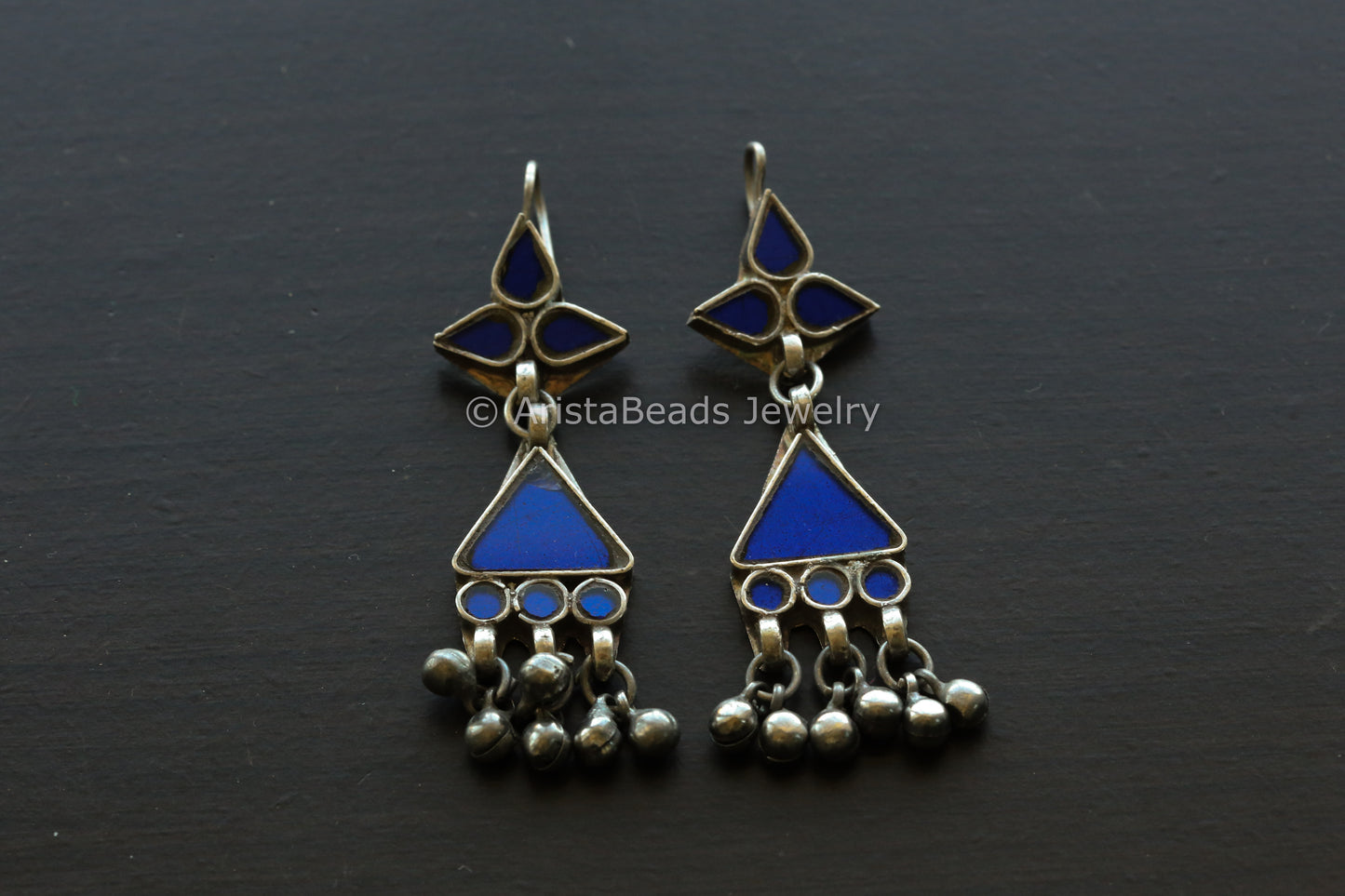 Aaeena Real Glass Earrings - Blue
