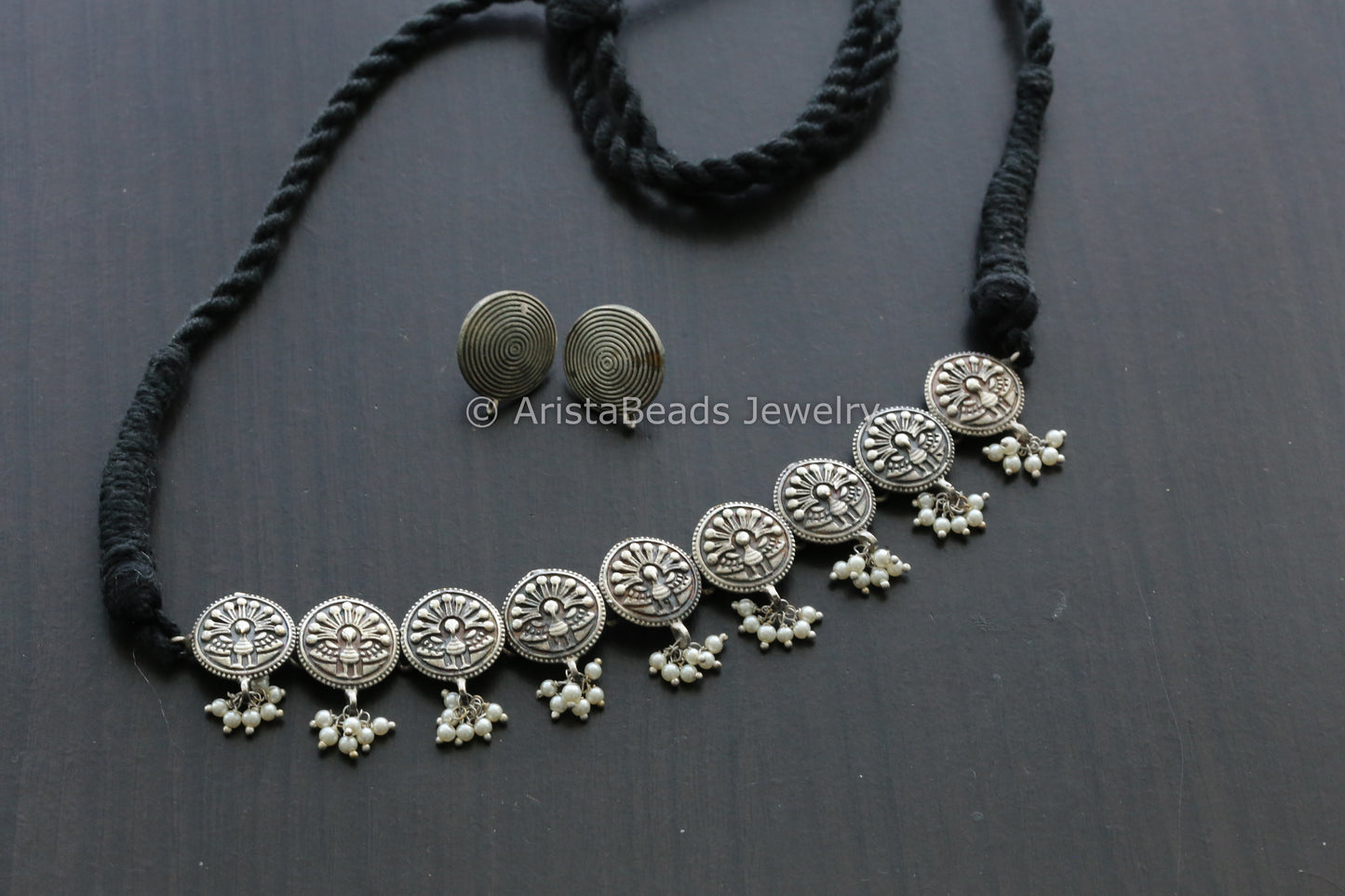 Delicate Silver Tone Choker Set