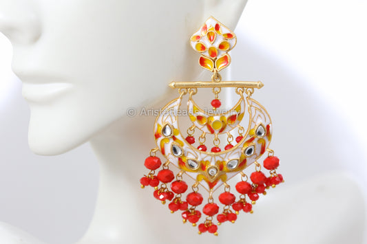 Handmade Kundan ChandBaali - OffWhite
