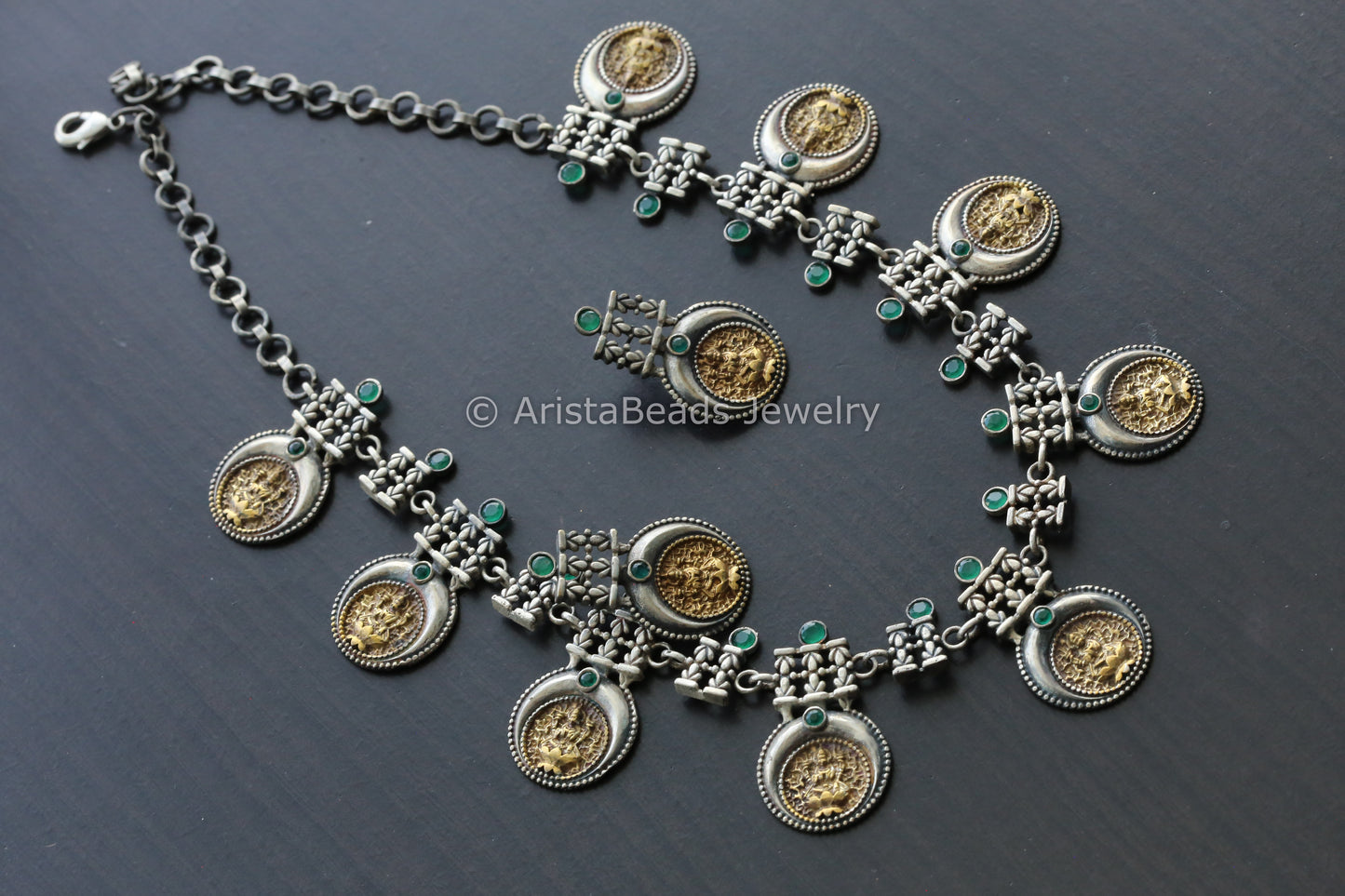 Dual Tone Lakshmi Necklace Set