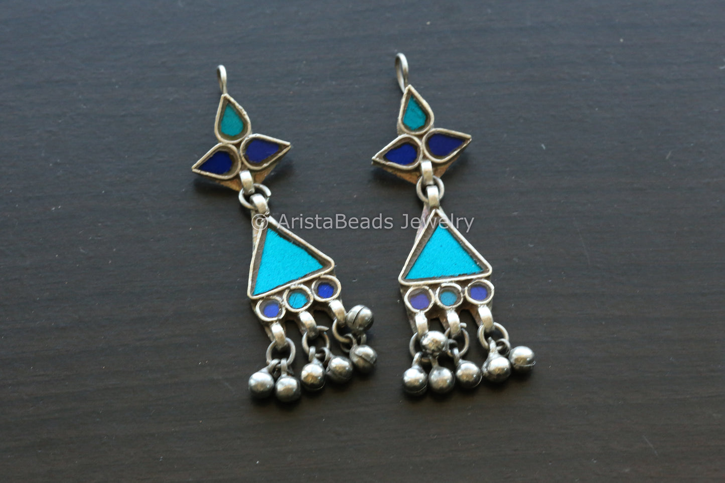 Aaeena Real Glass Earrings - Blue Turquoise