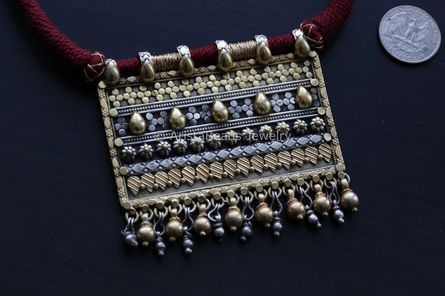 925 Sterling Silver Dual Tone Necklace