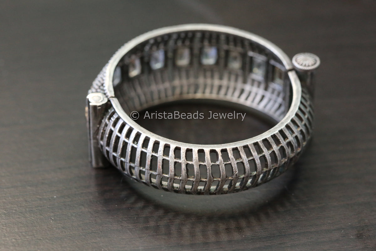 Pink CZ Bangle Bracelet (Openable)