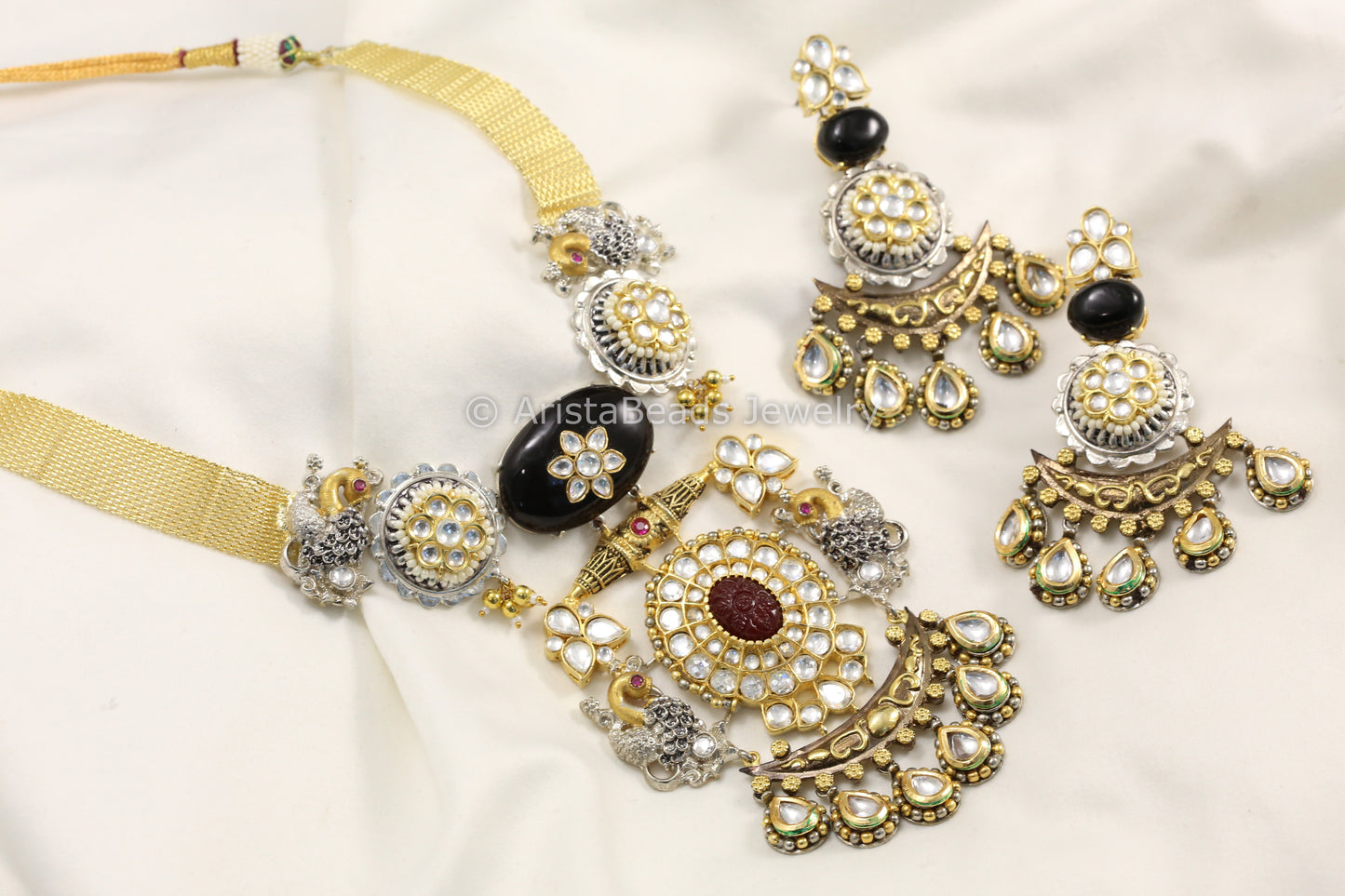 Contemporary Dual Tone Uncut Kundan Set
