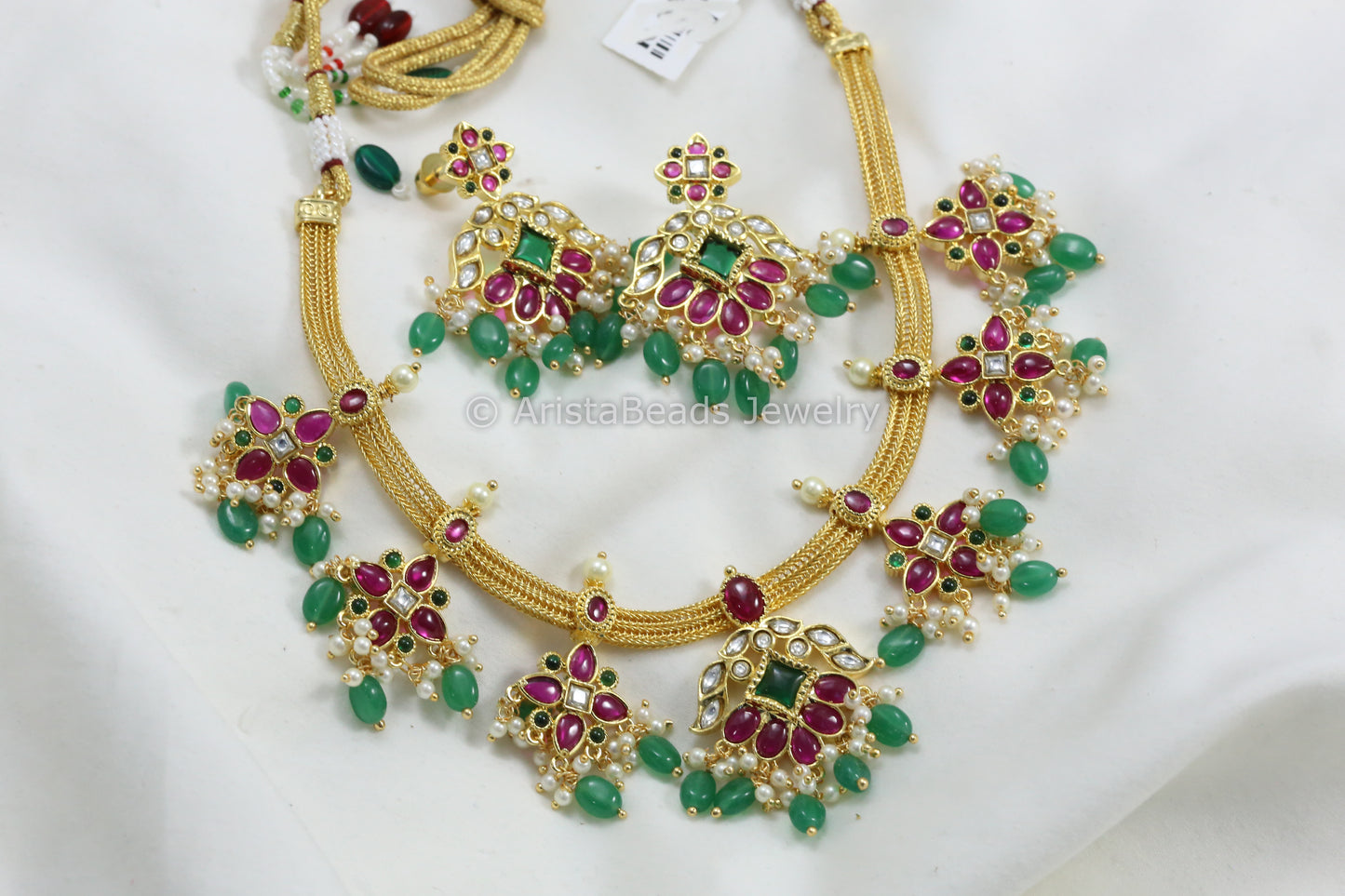 1 Gram Gold Kemp Stones Necklace Set