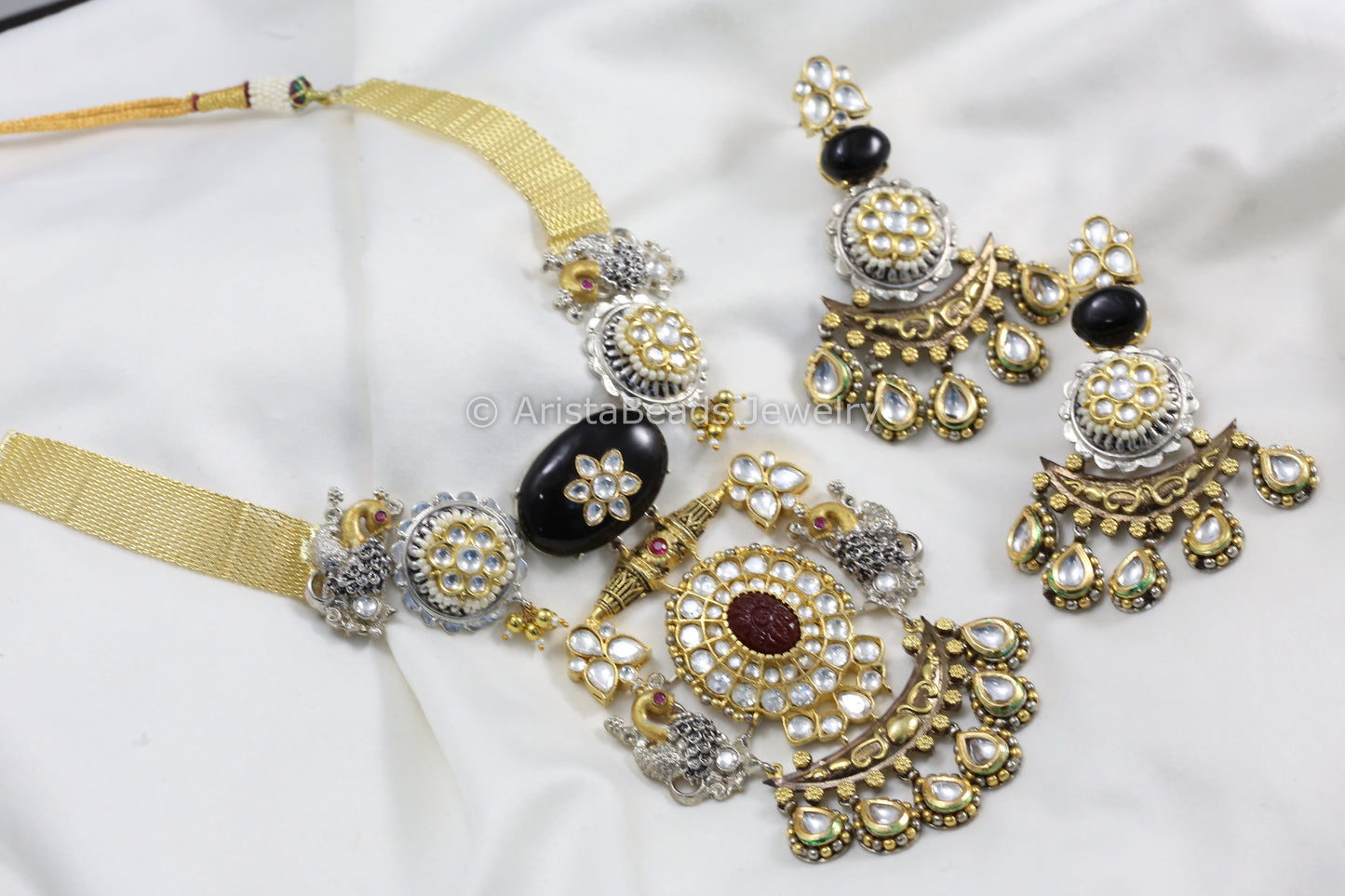 Contemporary Dual Tone Uncut Kundan Set