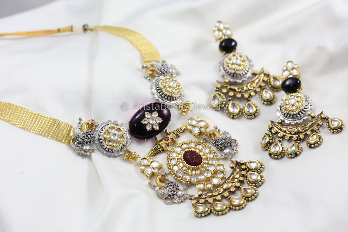 Contemporary Dual Tone Uncut Kundan Set
