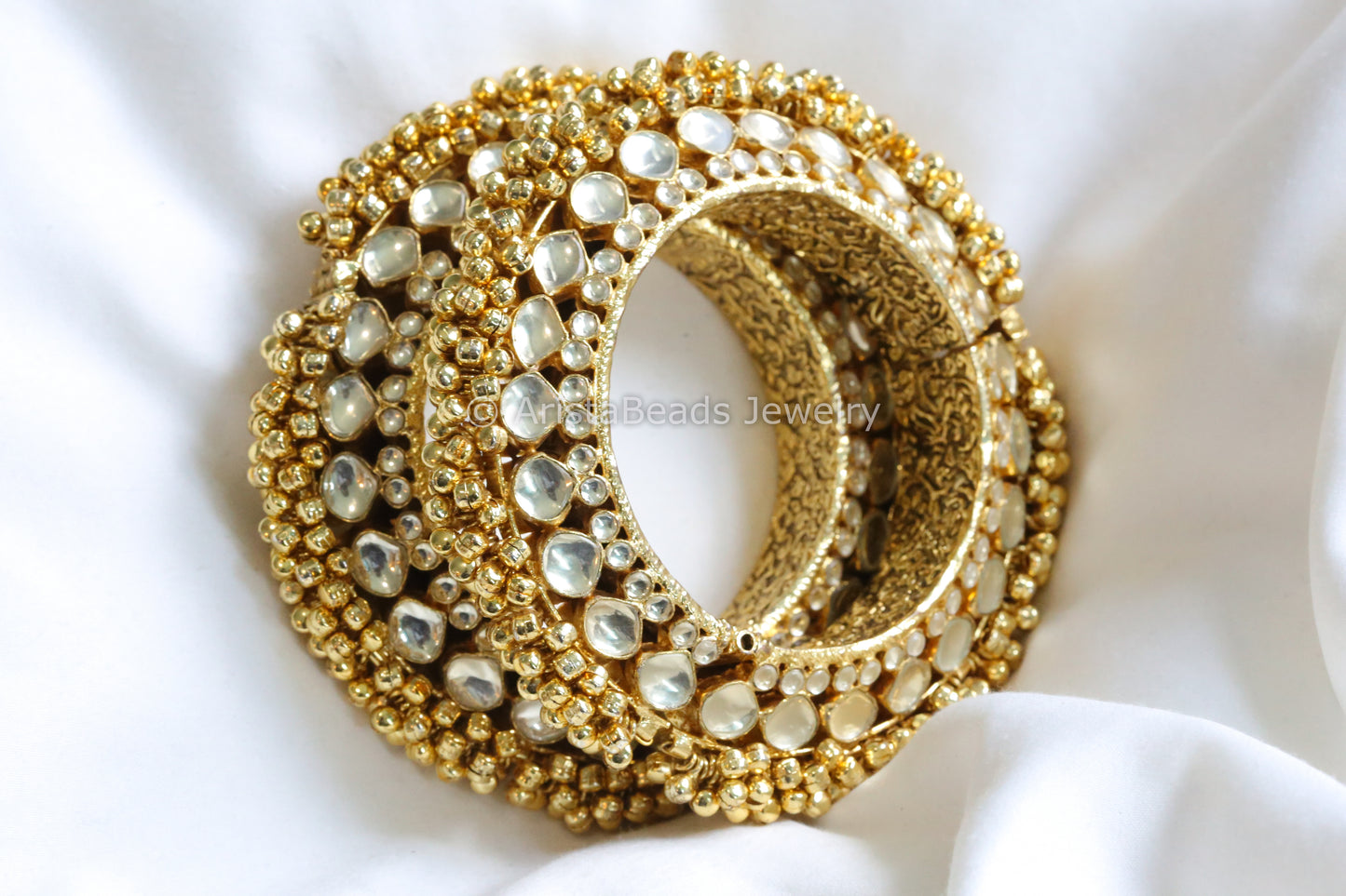 Pachi Kundan Pacheli Bangle Set
