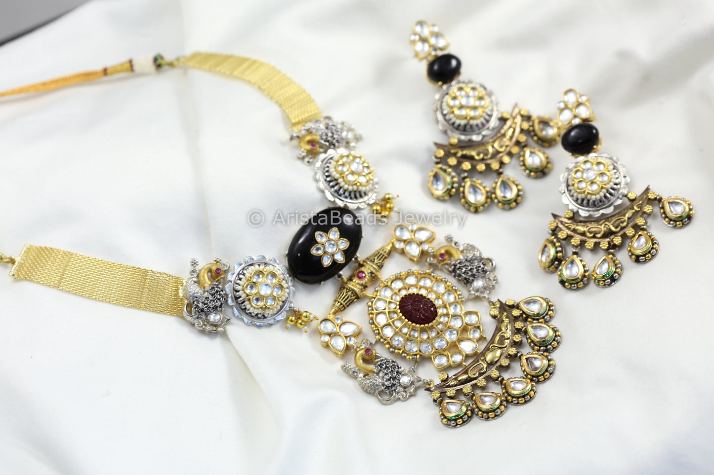 Contemporary Dual Tone Uncut Kundan Set