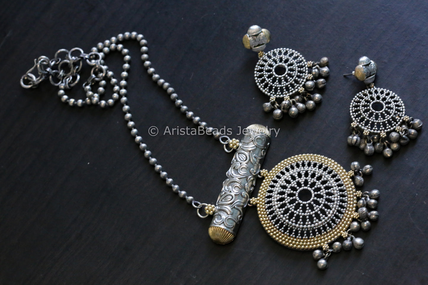 Dual Tone Chain Necklace Set