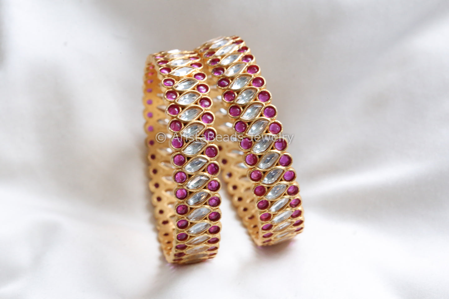 Ruby Kemp & Uncute Polki Kundan Bangle Set (2.4)