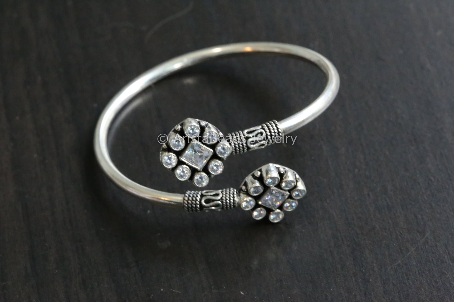 925 Sterling Silver Clear Bracelet ( Adjustable)