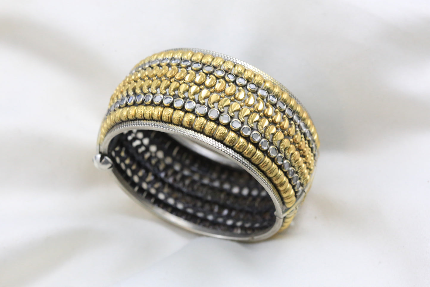 Polki 925 Sterling Silver Bangle