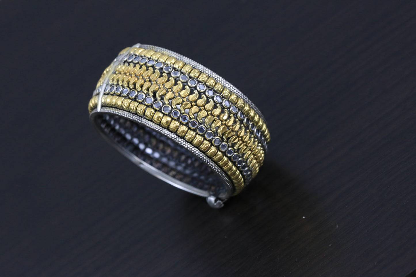 Polki 925 Sterling Silver Bangle