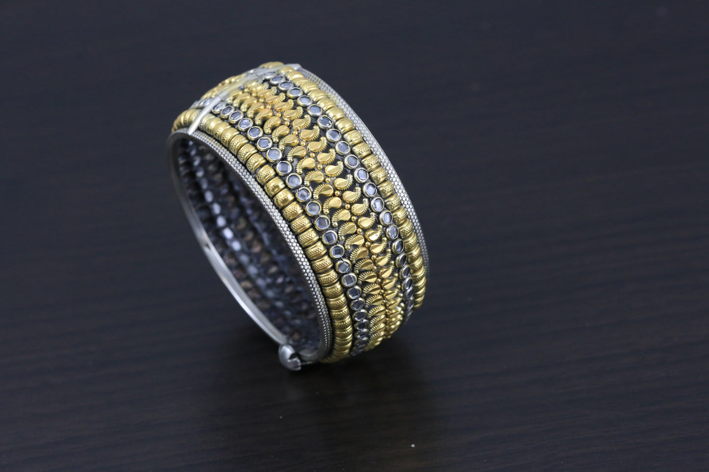 Polki 925 Sterling Silver Bangle