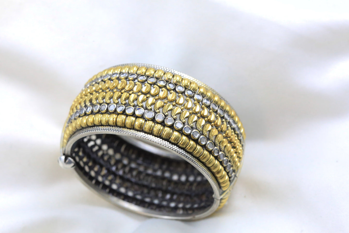 Polki 925 Sterling Silver Bangle