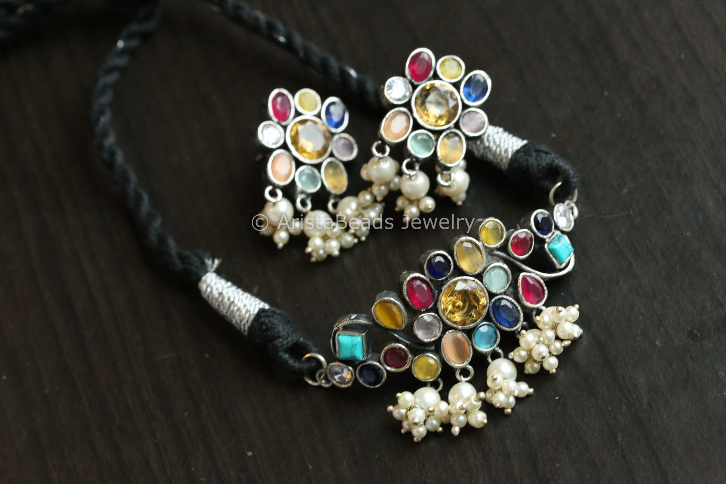Dainty CZ Stones Necklace Set - Multi