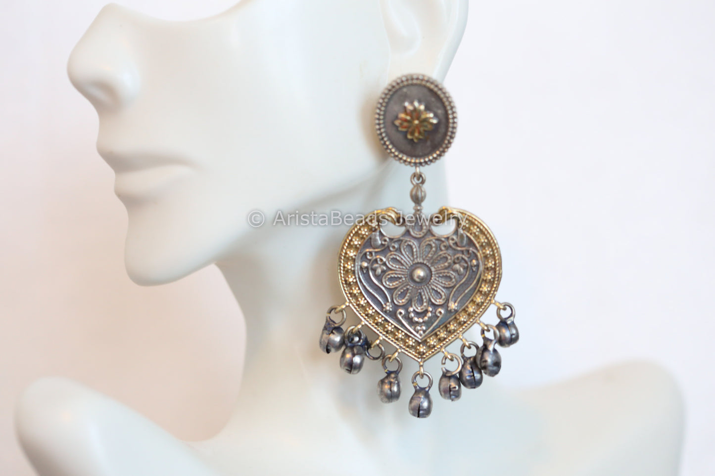 Dual Tone Paan Earrings