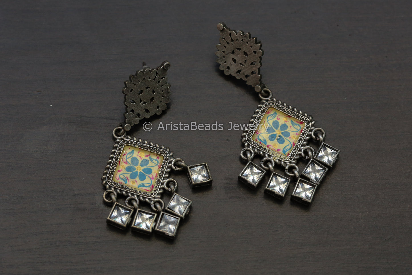 Hand Enamel Earrings - Lemon Yellow