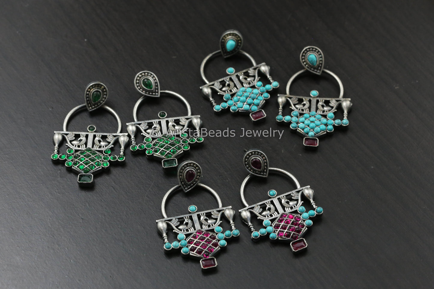 Silver Look Kemp Stone Earrings