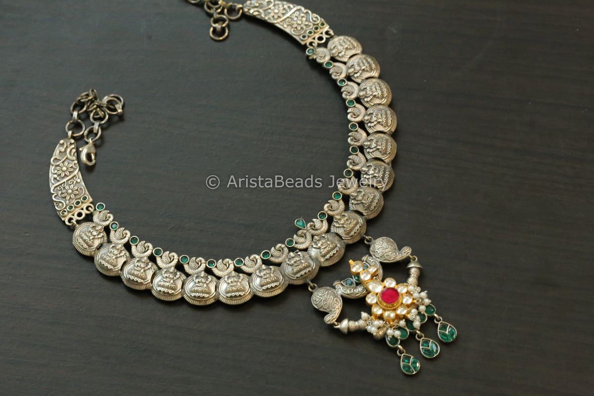 Pachi Peacock Motif Coin Necklace