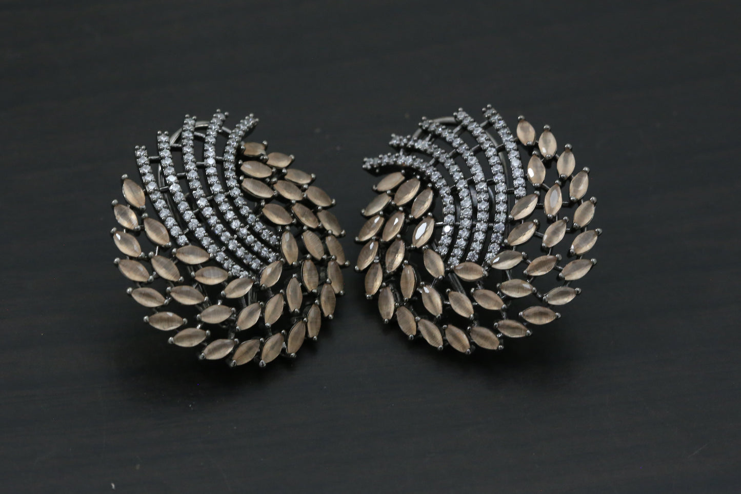 Victorian Peach CZ Earrings