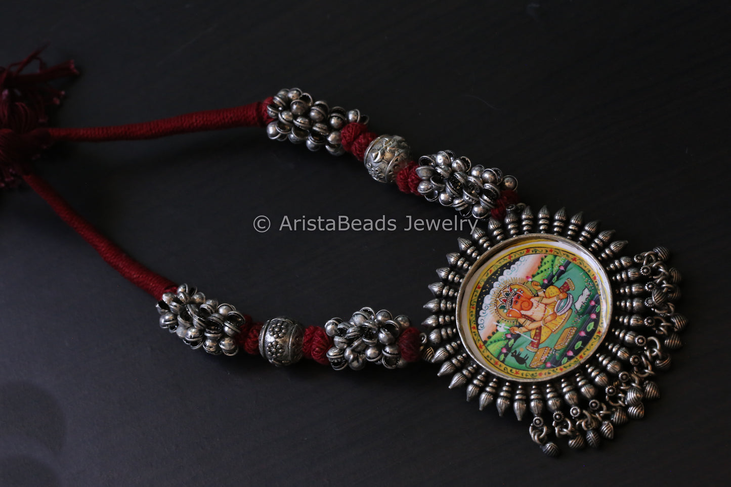 Hand Painted Silver Look Necklace