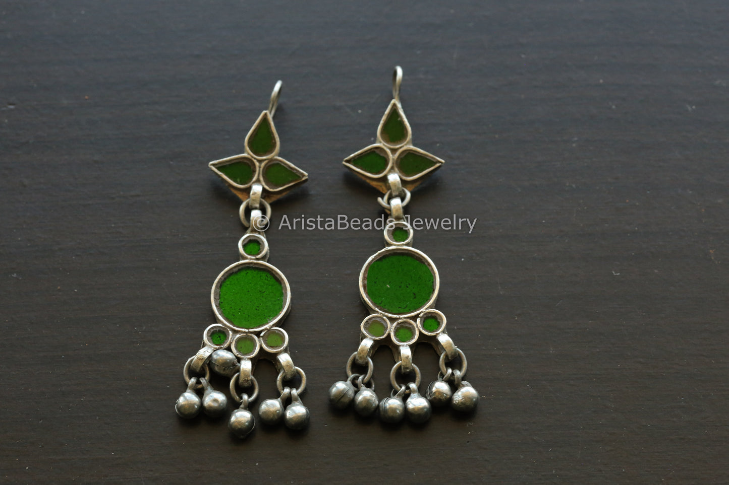 Vasant Real Glass Earrings - Green