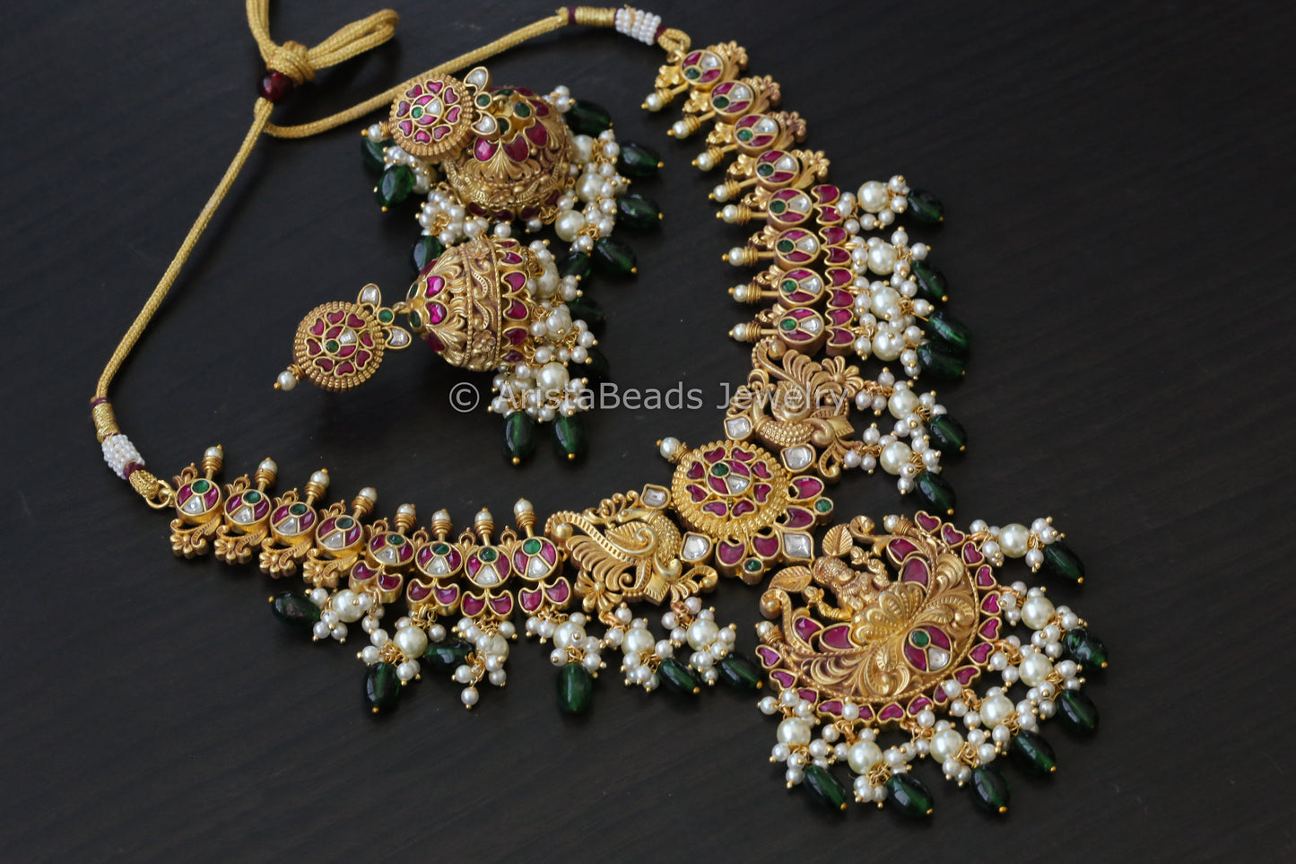 Temple Jadau Kemp Kundan Necklace Set