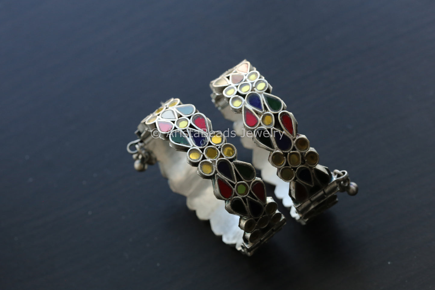 Real Glass Bangle set - Multicolor (2.6/2.8)