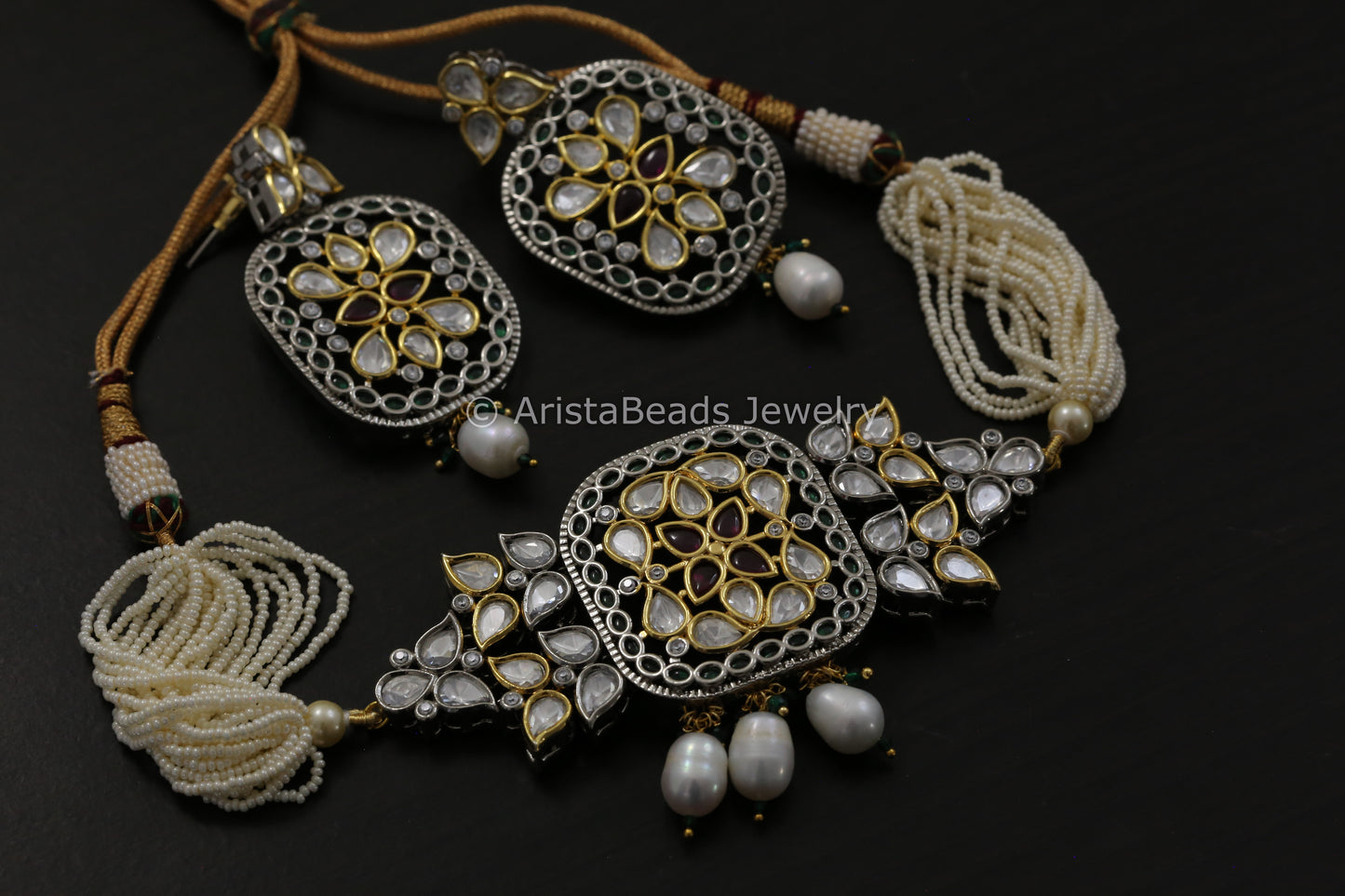 Uncut Polki Kundan Dual Tone Choker Set