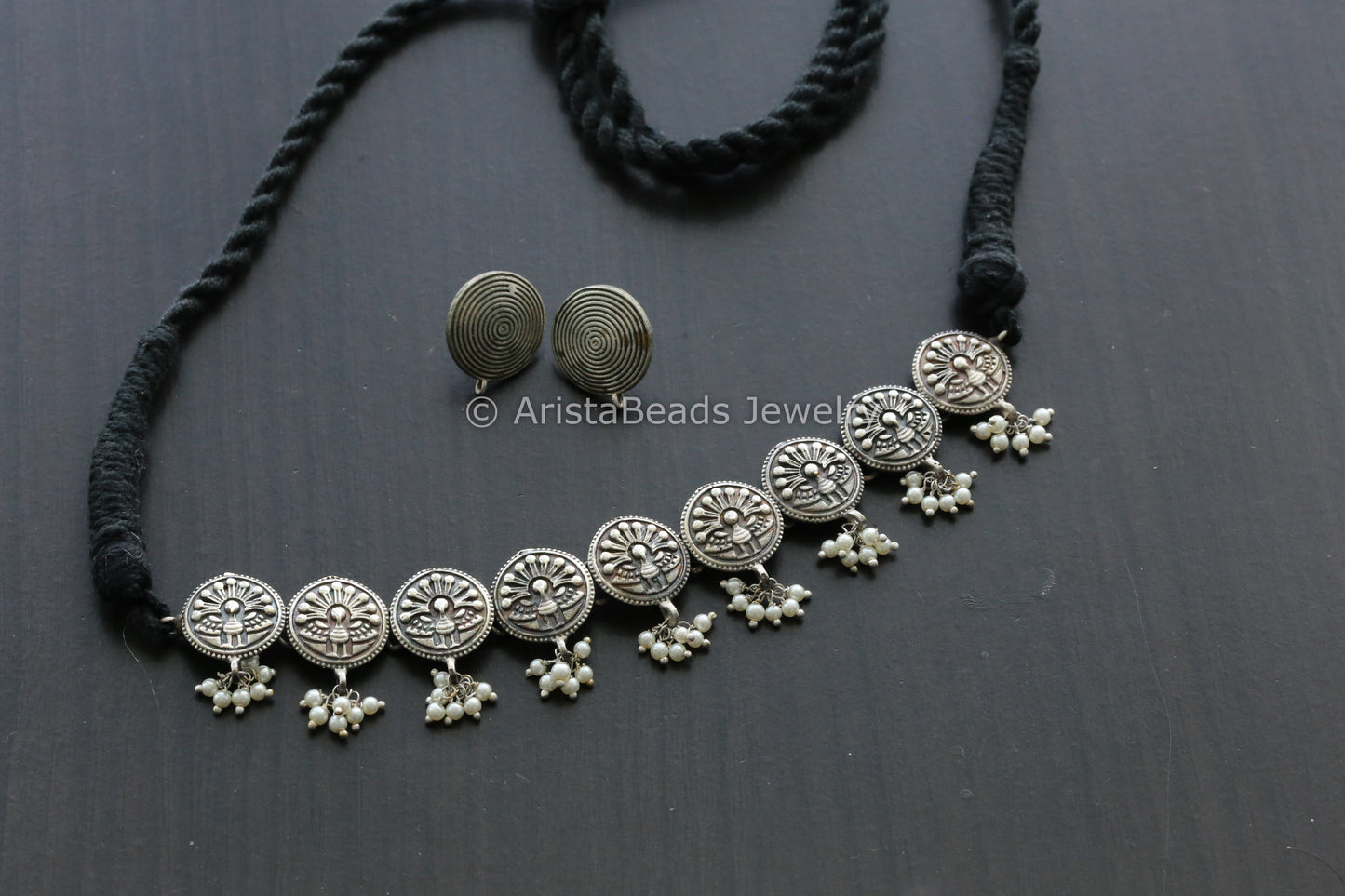 Delicate Silver Tone Choker Set
