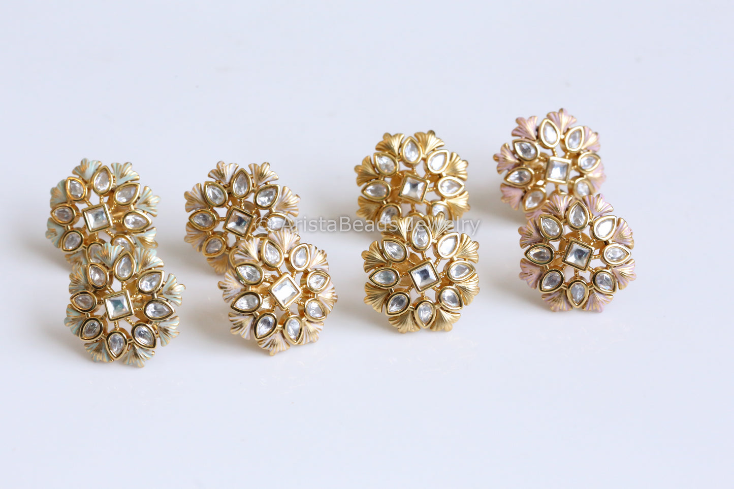 Uncut Polki Studs (Colors Available)