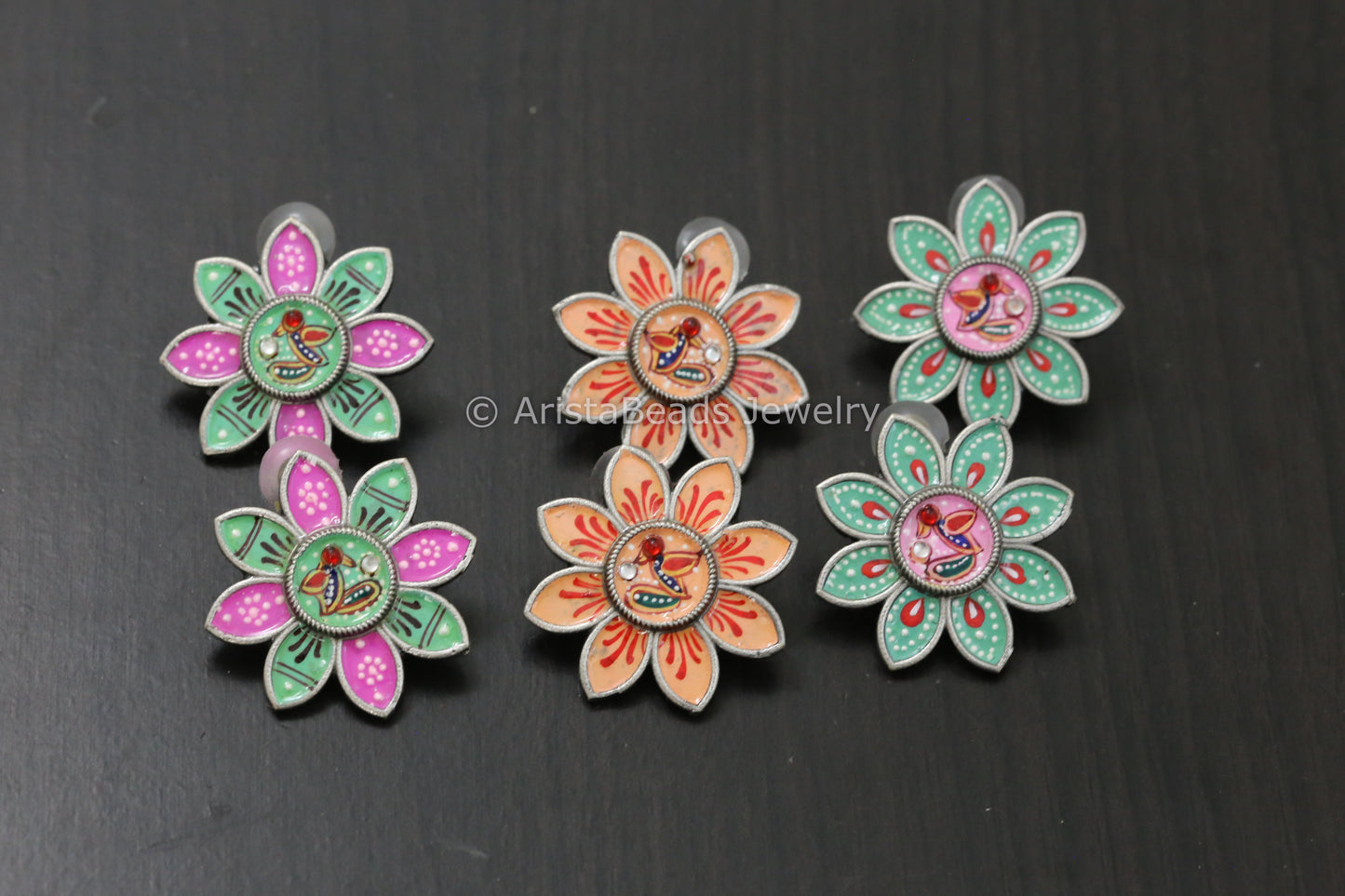 Enamel Flower Studs