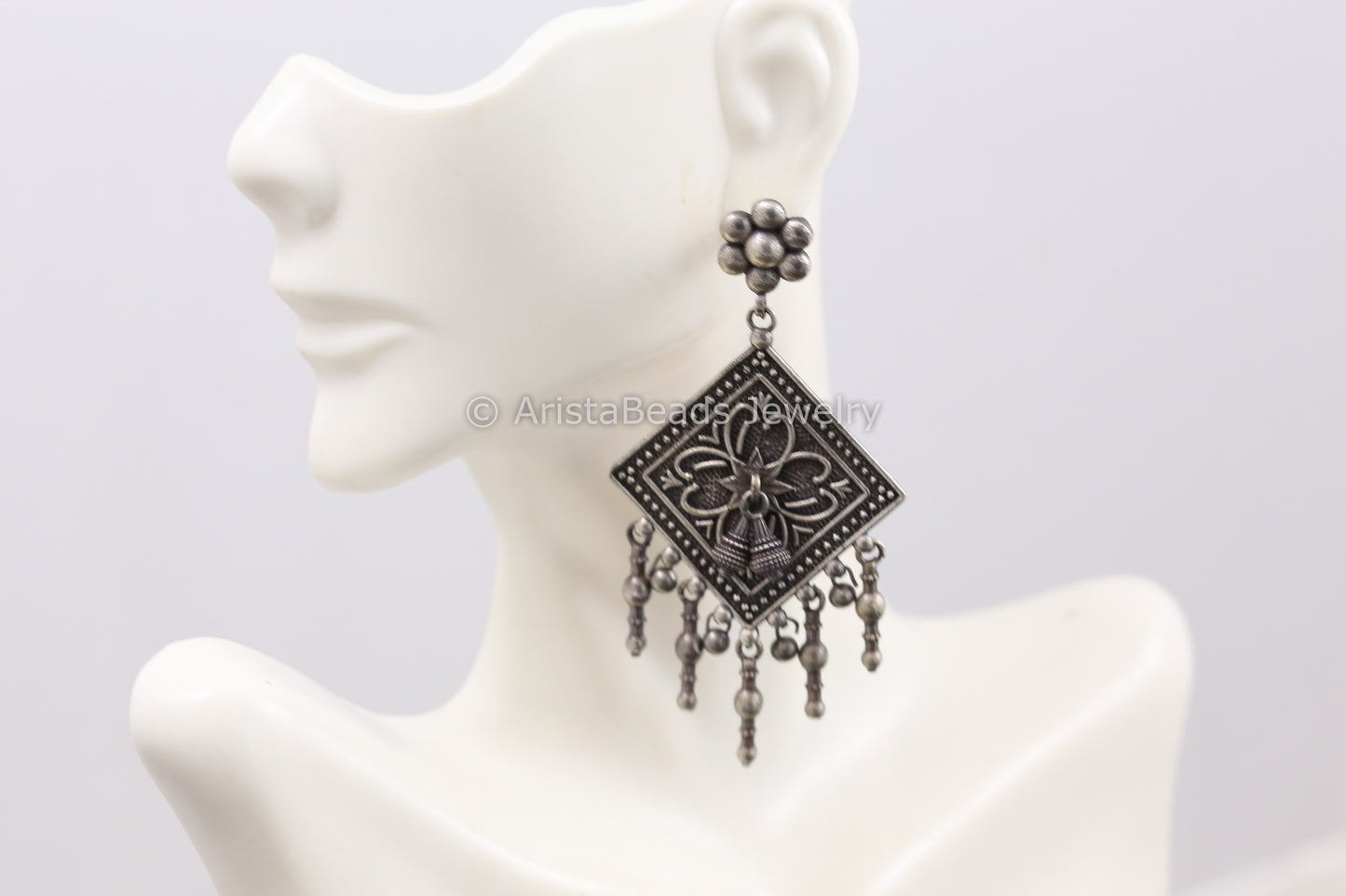 Silver Look Drops Earrings