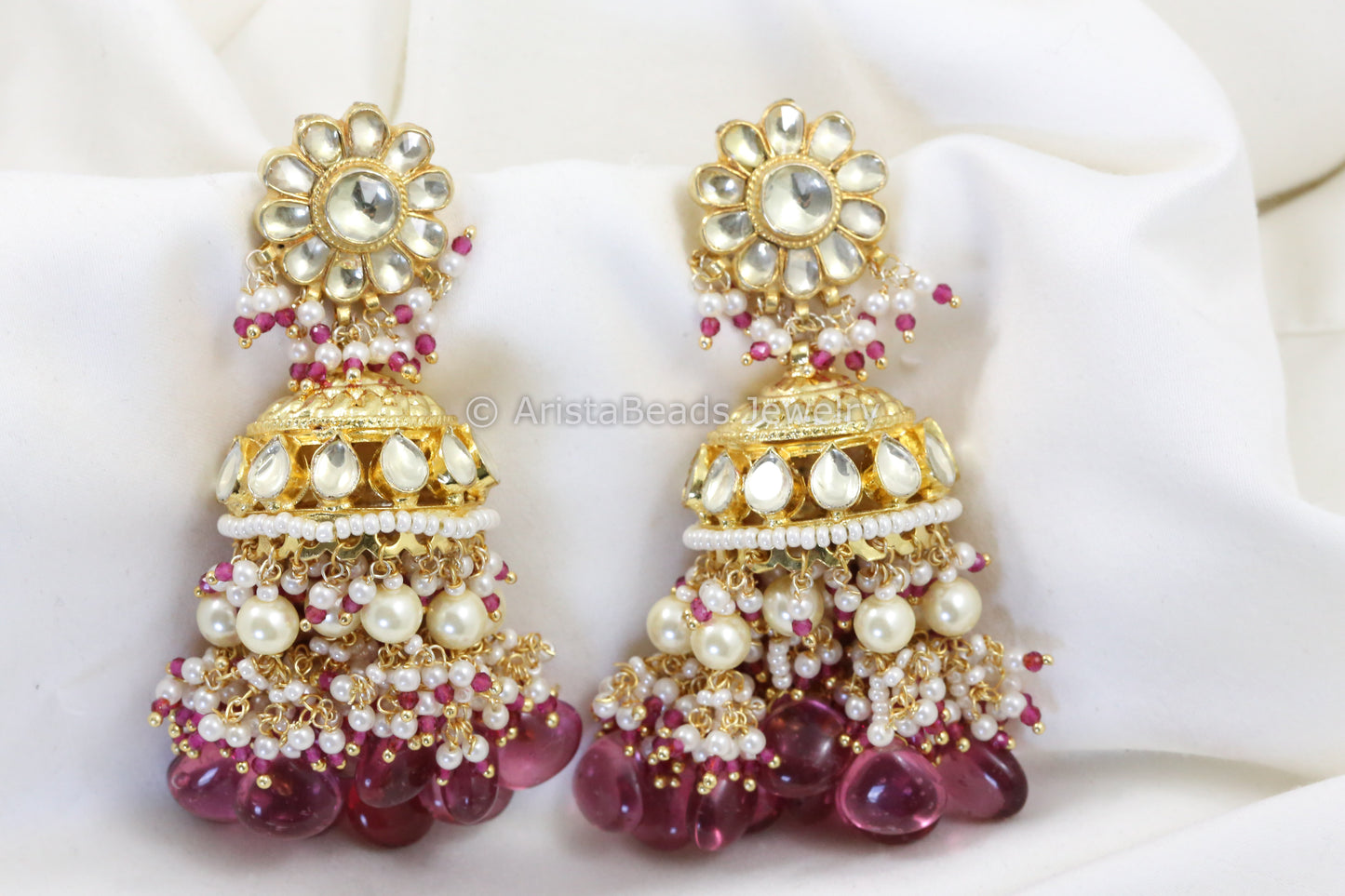 Handmade Pachi Kundan Jadau Jhumka
