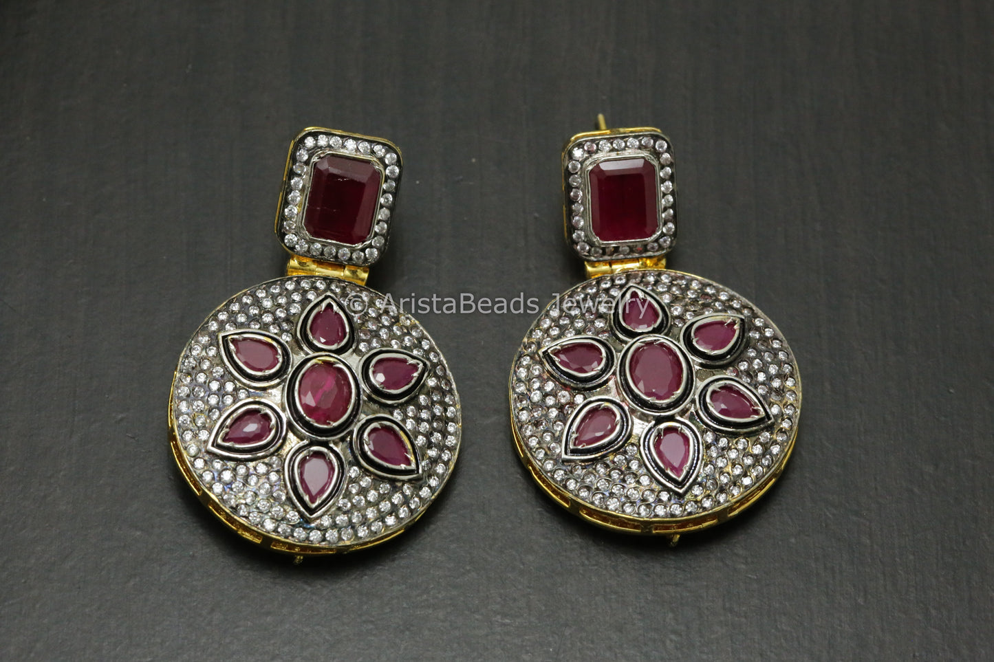 Victorian Ruby Uncut Earrings
