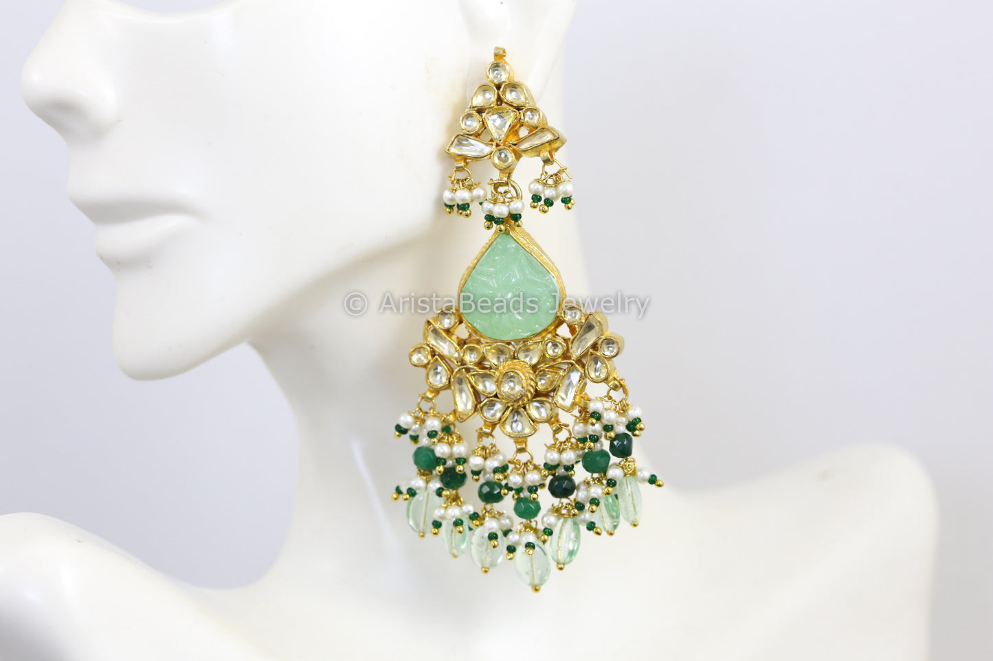Handmade Pachi Kundan Jadau Earrings