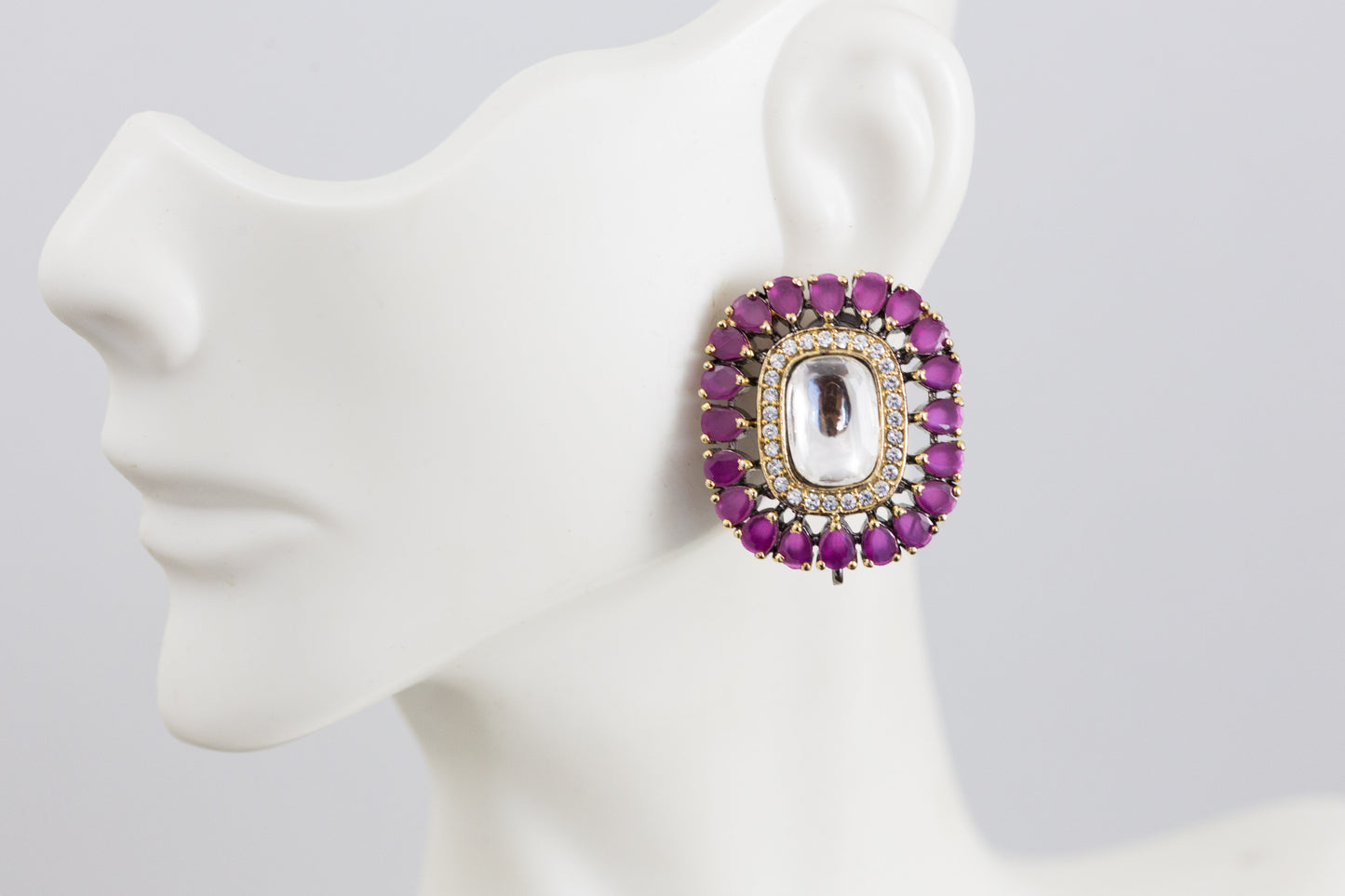 Ruby Kundan Stud