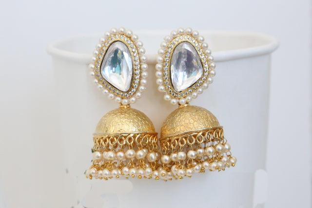 Large Kundan Stud Jhumka