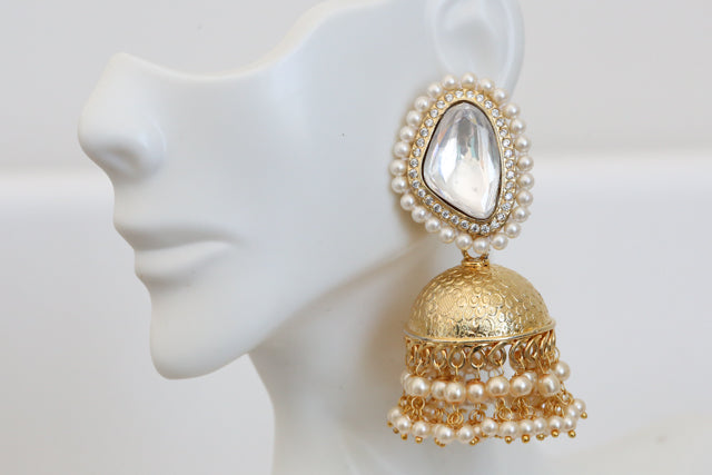 Large Kundan Stud Jhumka