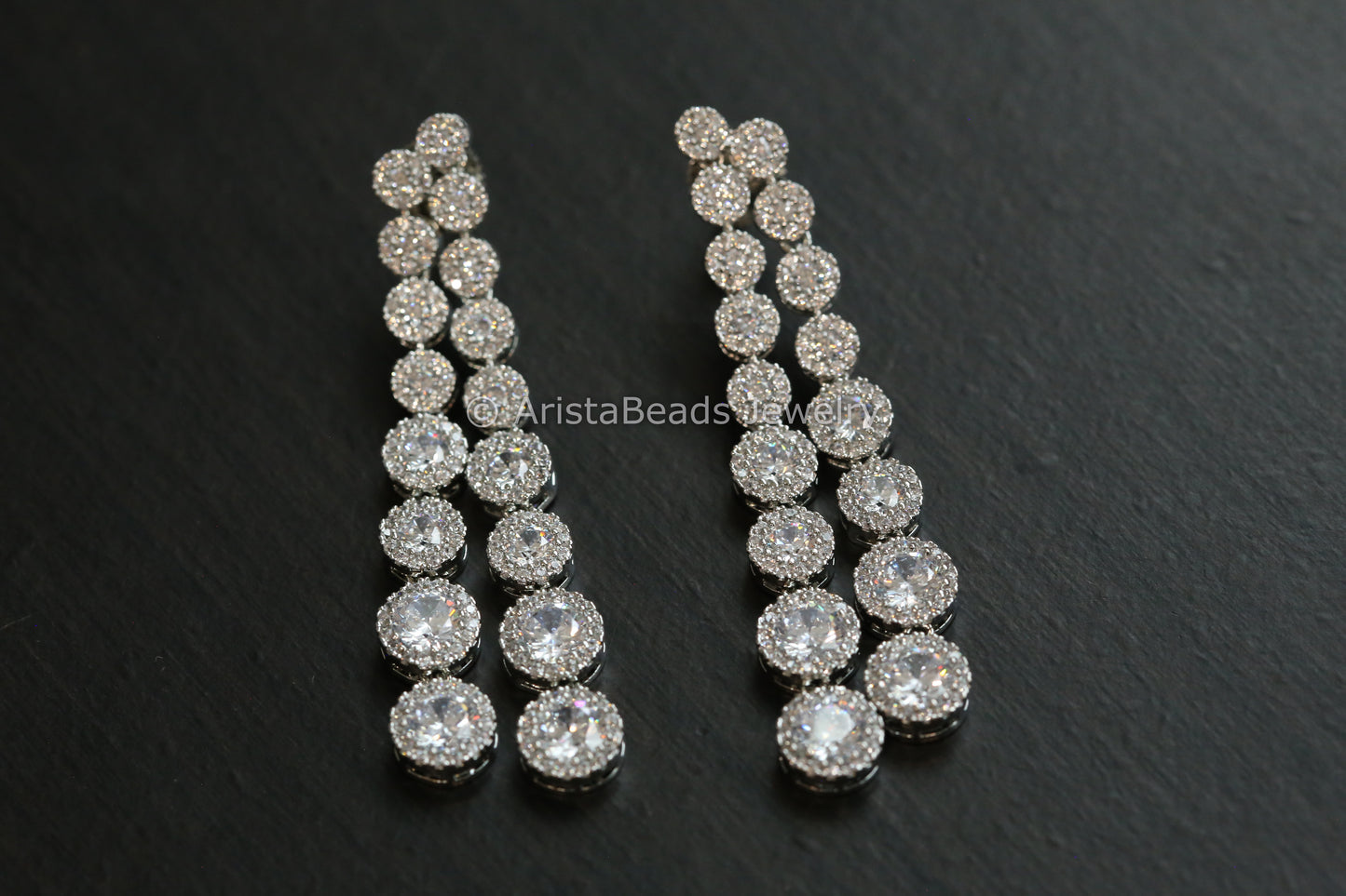 Contemporary Solitaire CZ Earrings- ABJ101-14