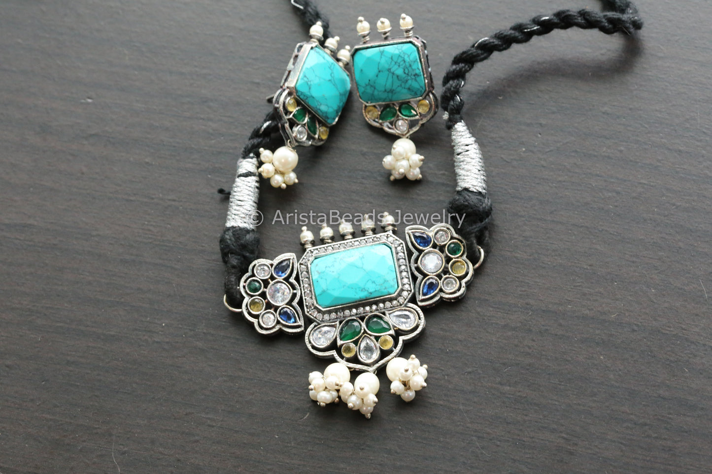 Dainty Choker Set - Turquoise