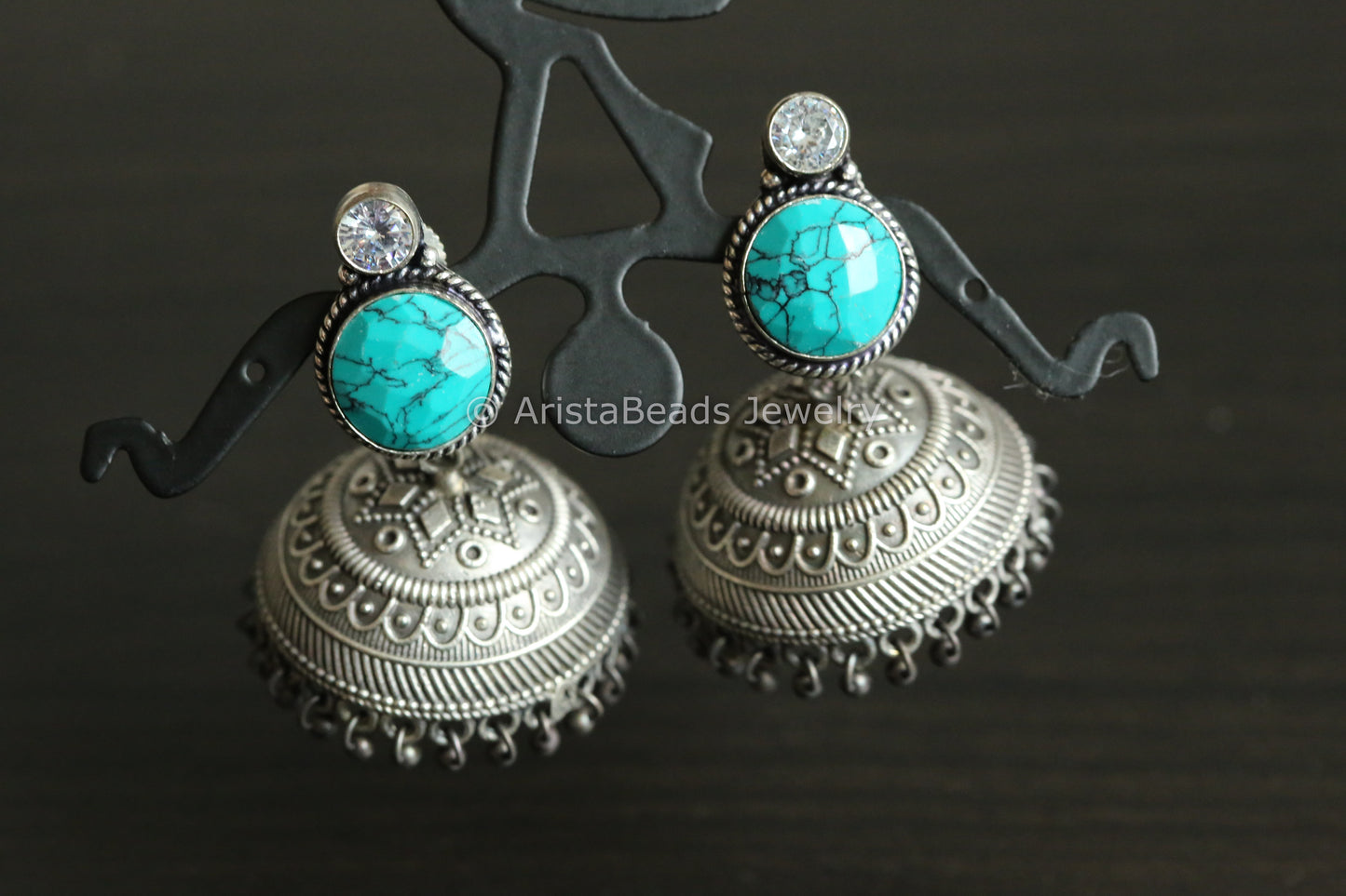 Turquoise Stone Jhumka