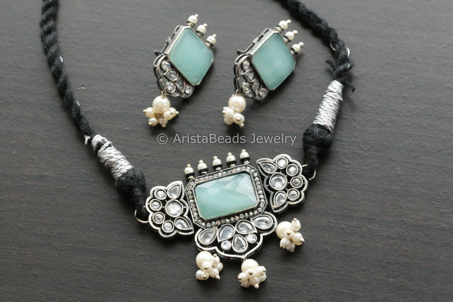 Dainty Choker Set -Mint