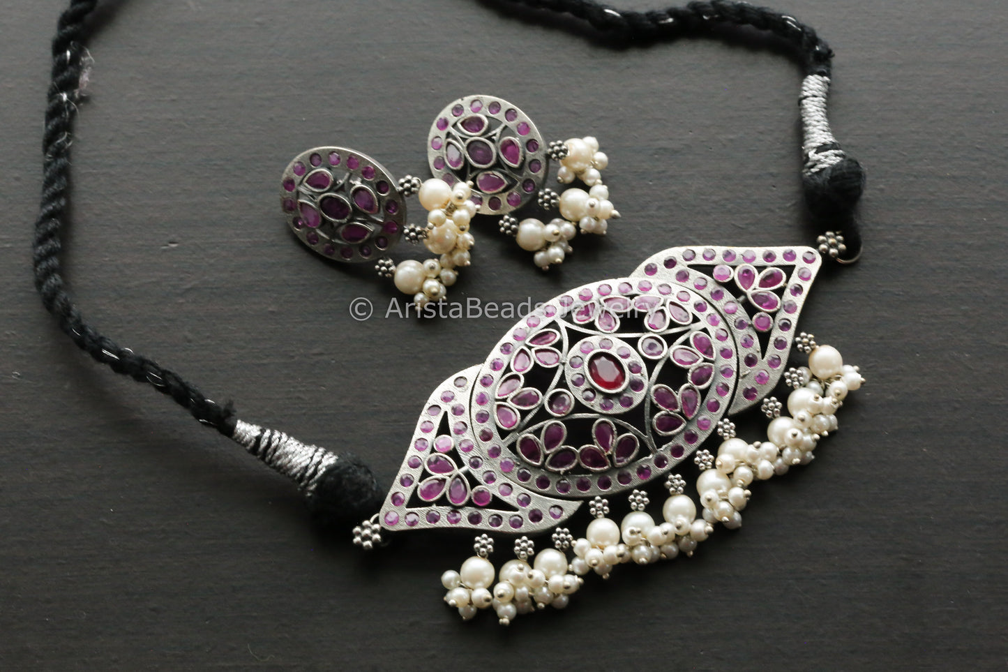 Ruby Jadau Look CZ Choker Set