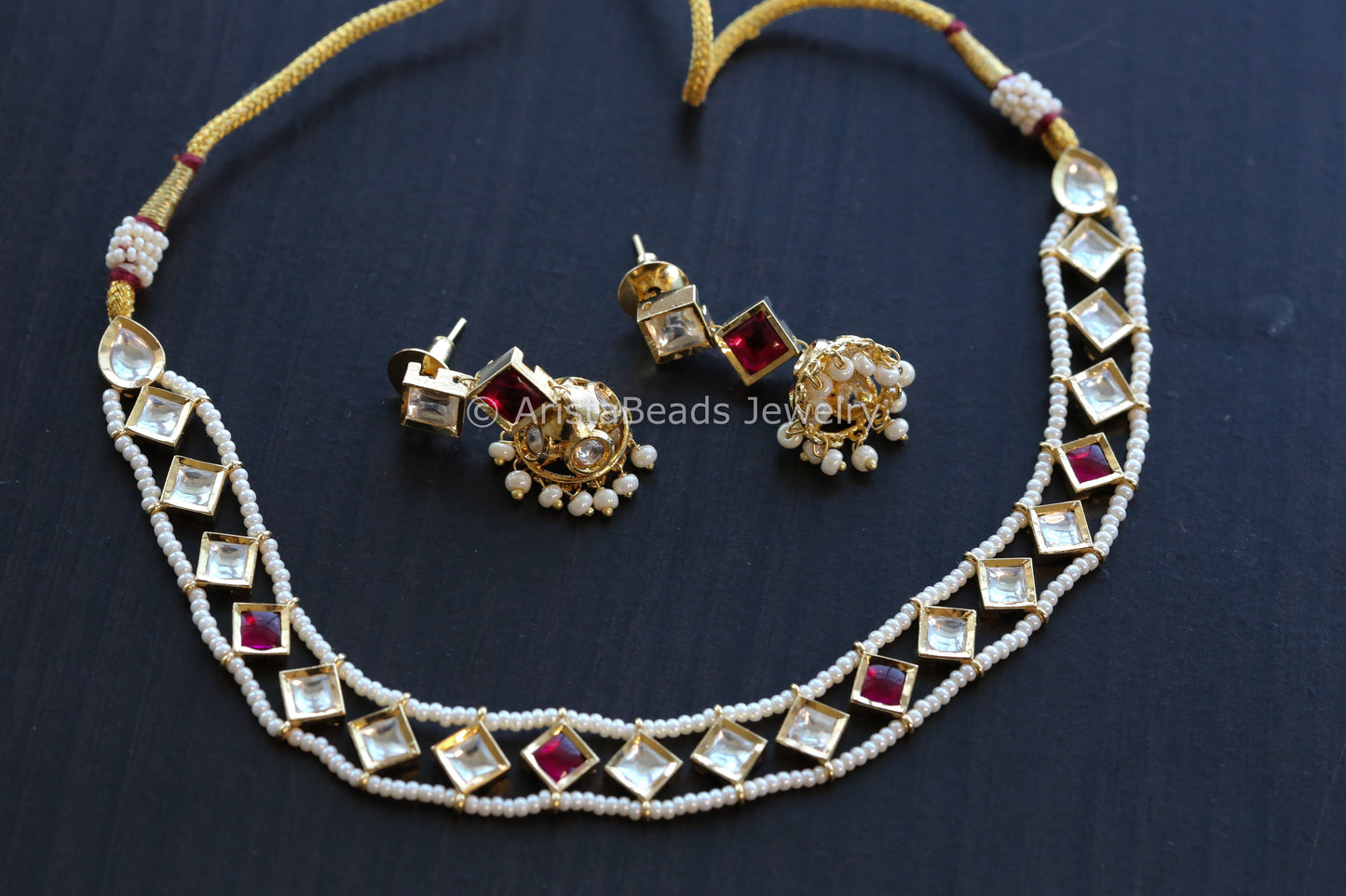 Premium Quality Foil Kundan Set - Ruby