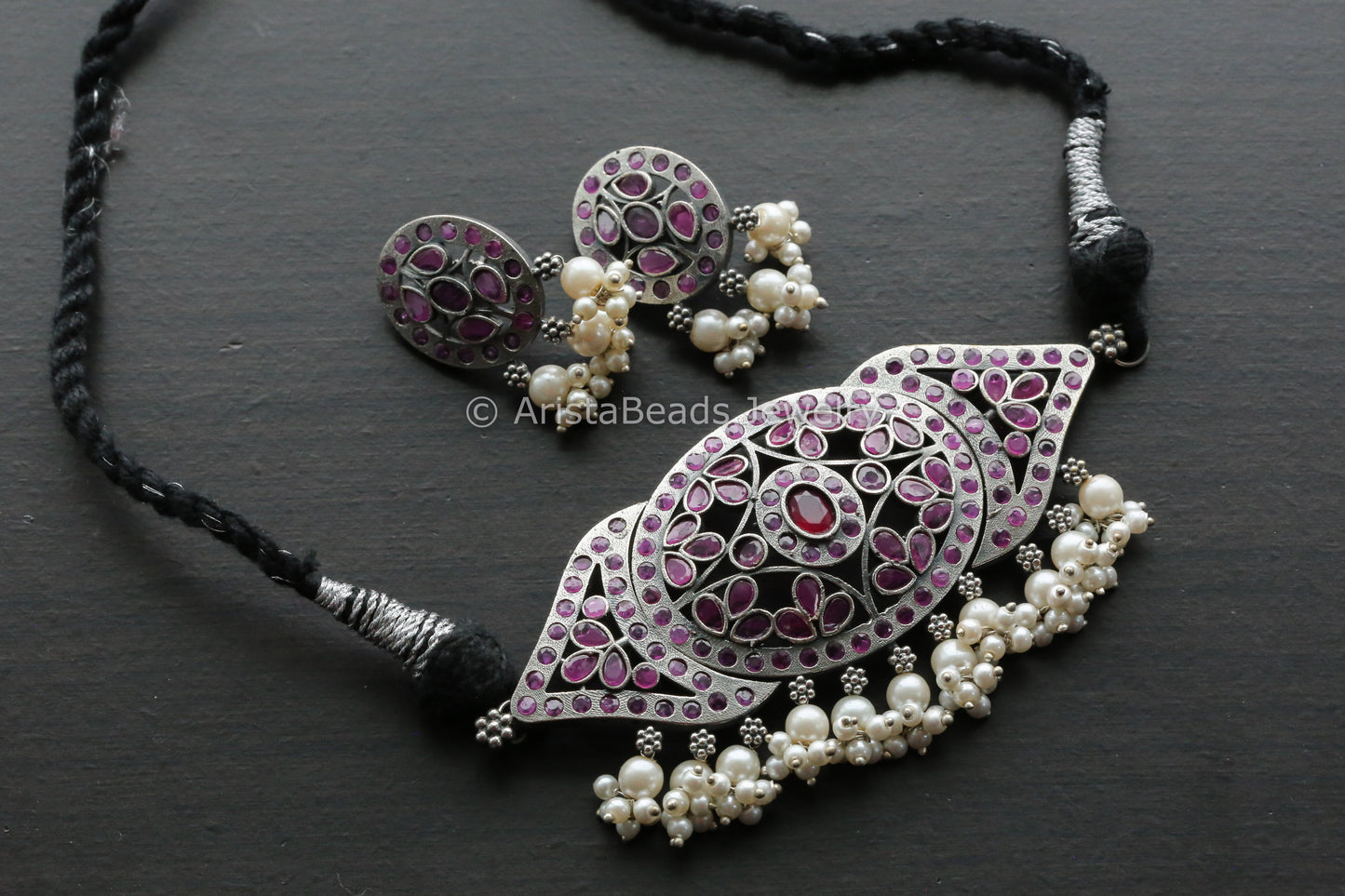 Ruby Jadau Look CZ Choker Set