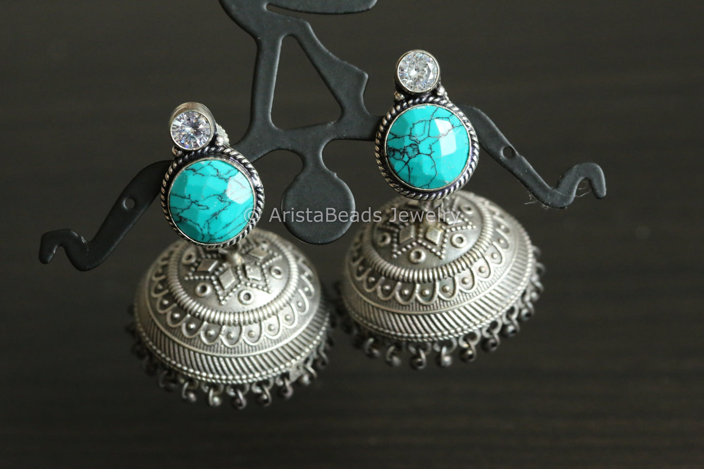 Turquoise Stone Jhumka