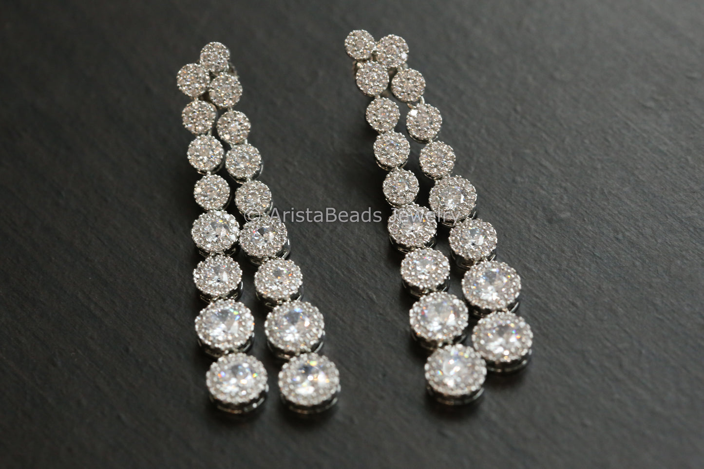 Contemporary Solitaire CZ Earrings- ABJ101-14